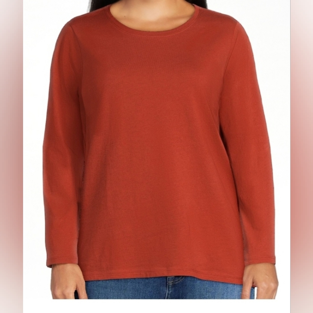 Time and Tru Women's Long Sleeve Orange Shirt Sz: M NWT